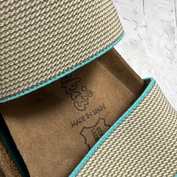 NEW Birkenstock Birki’s Curacao ll Sandal SIZE 36 US 5 NARROW Stretch Beige Mint - Picture 4 of 13